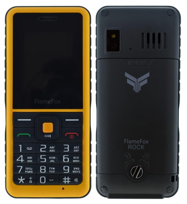 Κινητό με πλήκτρα FlameFox Rock (Dual Sim) 1.77" IP67 με Κάμερα, Bluetooth, Φακό, Μπαταρία Li-Ion 1000mAh