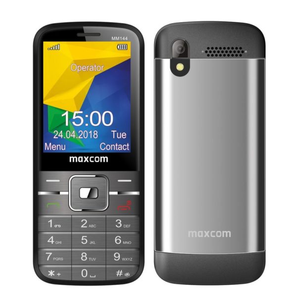 Κινητό με πλήκτρα Maxcom MM144 (Dual Sim) 2.4" με Κάμερα, Bluetooth, Φακό, Ανοιχτή Ακρόαση και Ραδιόφωνο Γκρι