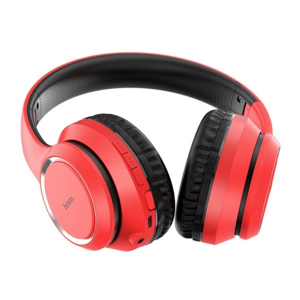 Ασύρματα ακουστικά κεφαλής Hoco W28 Journey V5.0 Κόκκινα με 250mAh, Μικρόφωνο και AUX