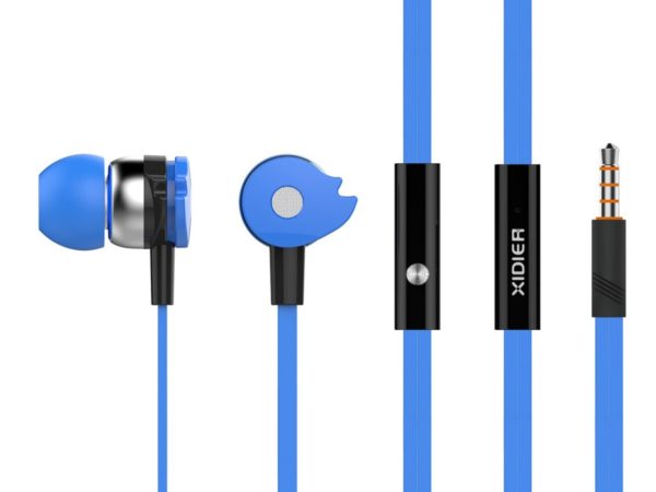 Ακουστικά Ψείρες CELEBRAT με μικρόφωνο D1, on/off, 10mm, 1.2m flat, μπλε