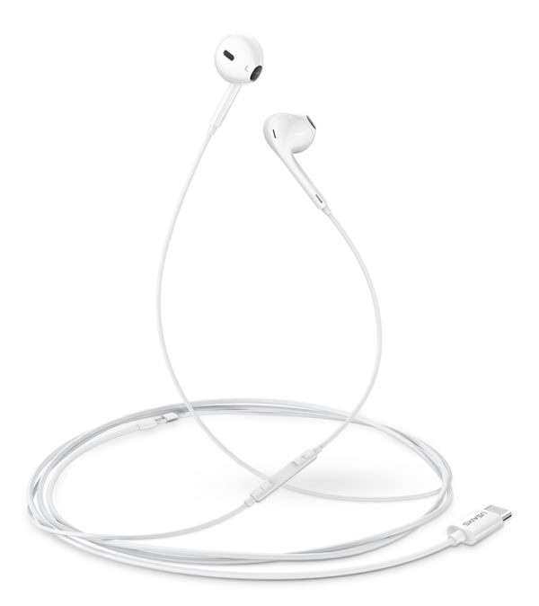 Ακουστικά Hands-free USAMS με μικρόφωνο EP-34, type-C, 1m, λευκά